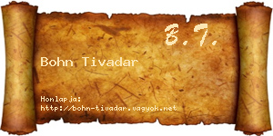 Bohn Tivadar névjegykártya